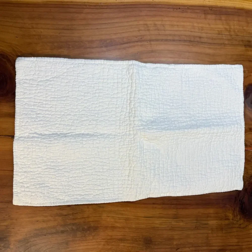 Restoration Hardware Pillow Sham LOT OF 2 Linen Quilted Rectangular King W4-30